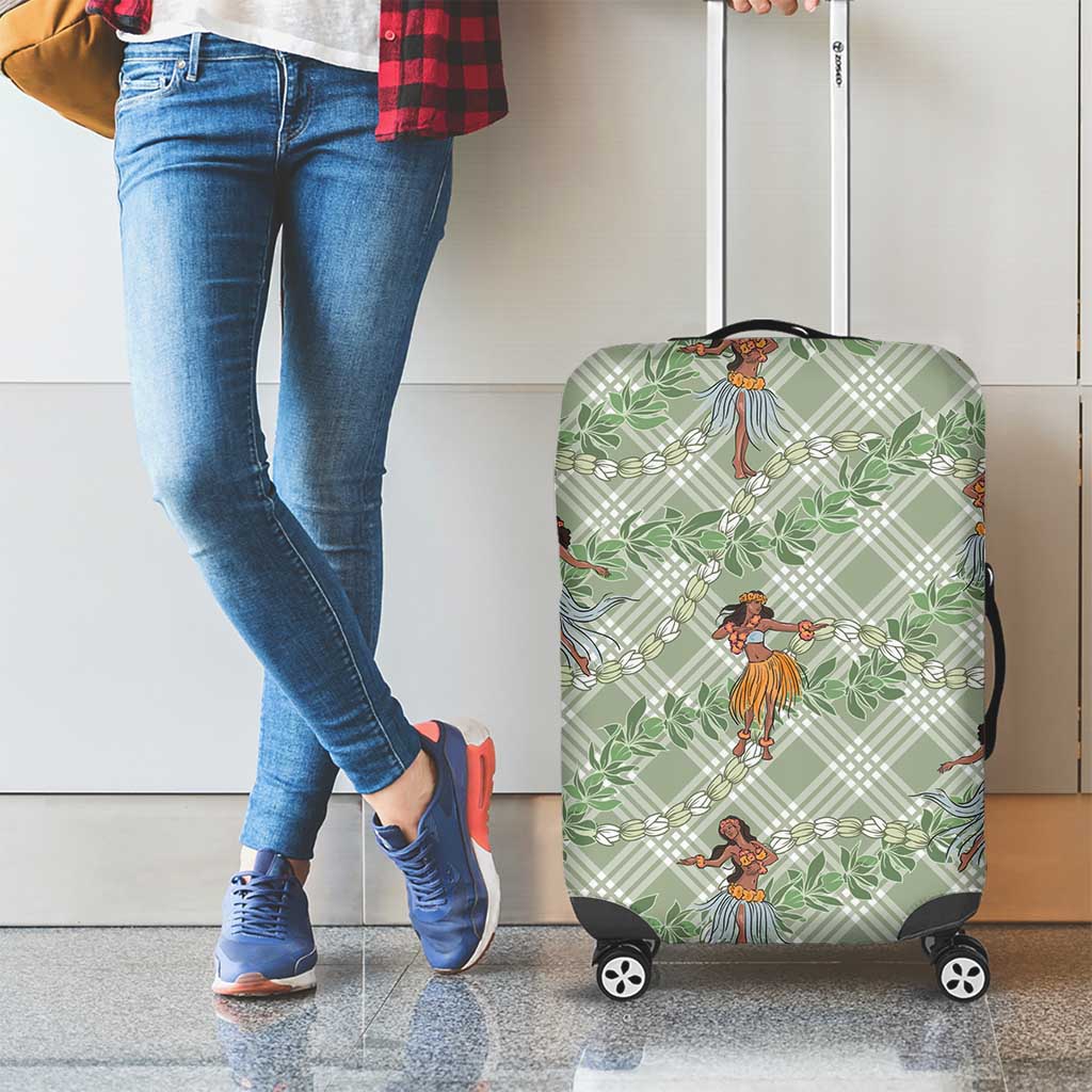 Mint Palaka Hula Girls Seamless Hawaii Aloha Luggage Cover - Polynesian Pride