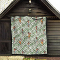Mint Palaka Hula Girls Seamless Hawaii Aloha Quilt - Polynesian Pride