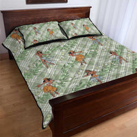 Mint Palaka Hula Girls Seamless Hawaii Aloha Quilt Bed Set LT7 - Polynesian Pride