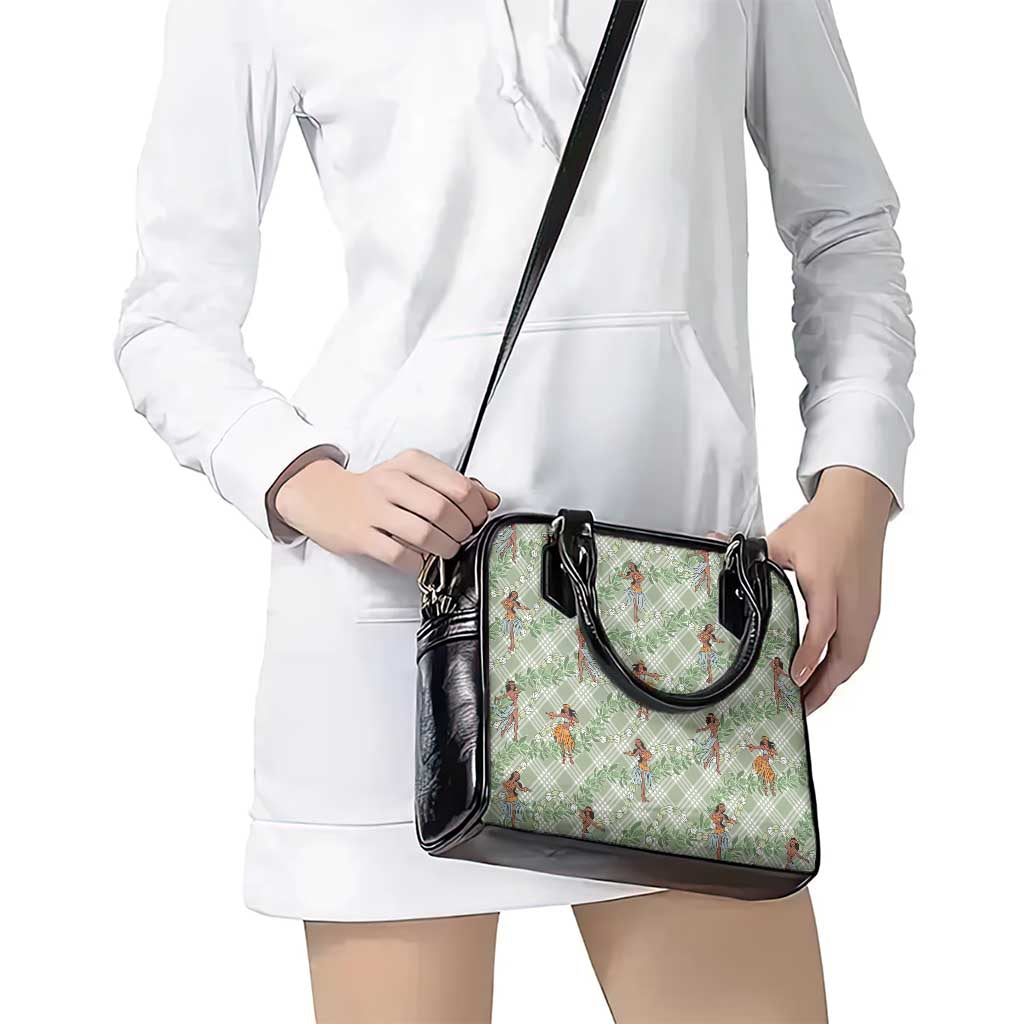 Mint Palaka Hula Girls Seamless Hawaii Aloha Shoulder Handbag - Polynesian Pride