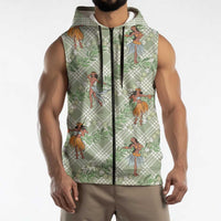 Mint Palaka Hula Girls Seamless Hawaii Aloha Sleeveless Zip Hoodie LT7 - Polynesian Pride