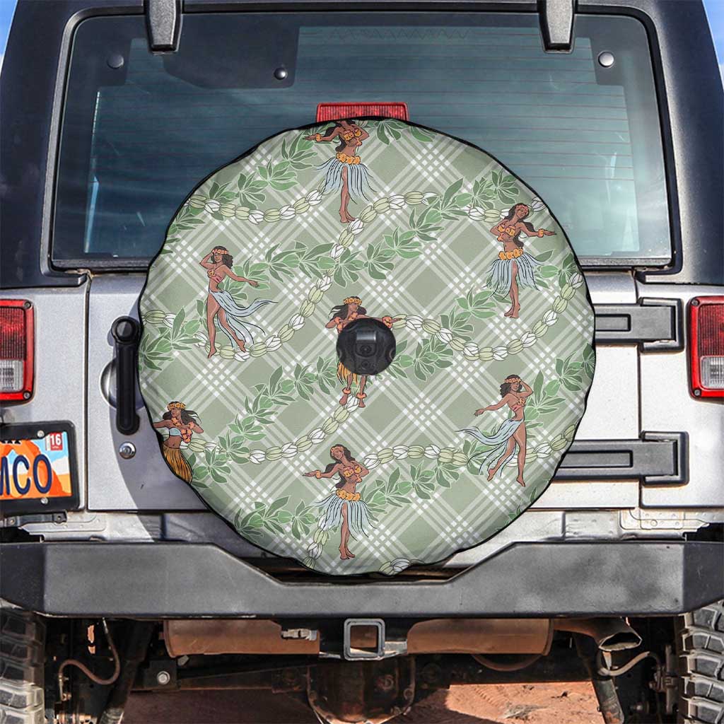 Mint Palaka Hula Girls Seamless Hawaii Aloha Spare Tire Cover - Polynesian Pride