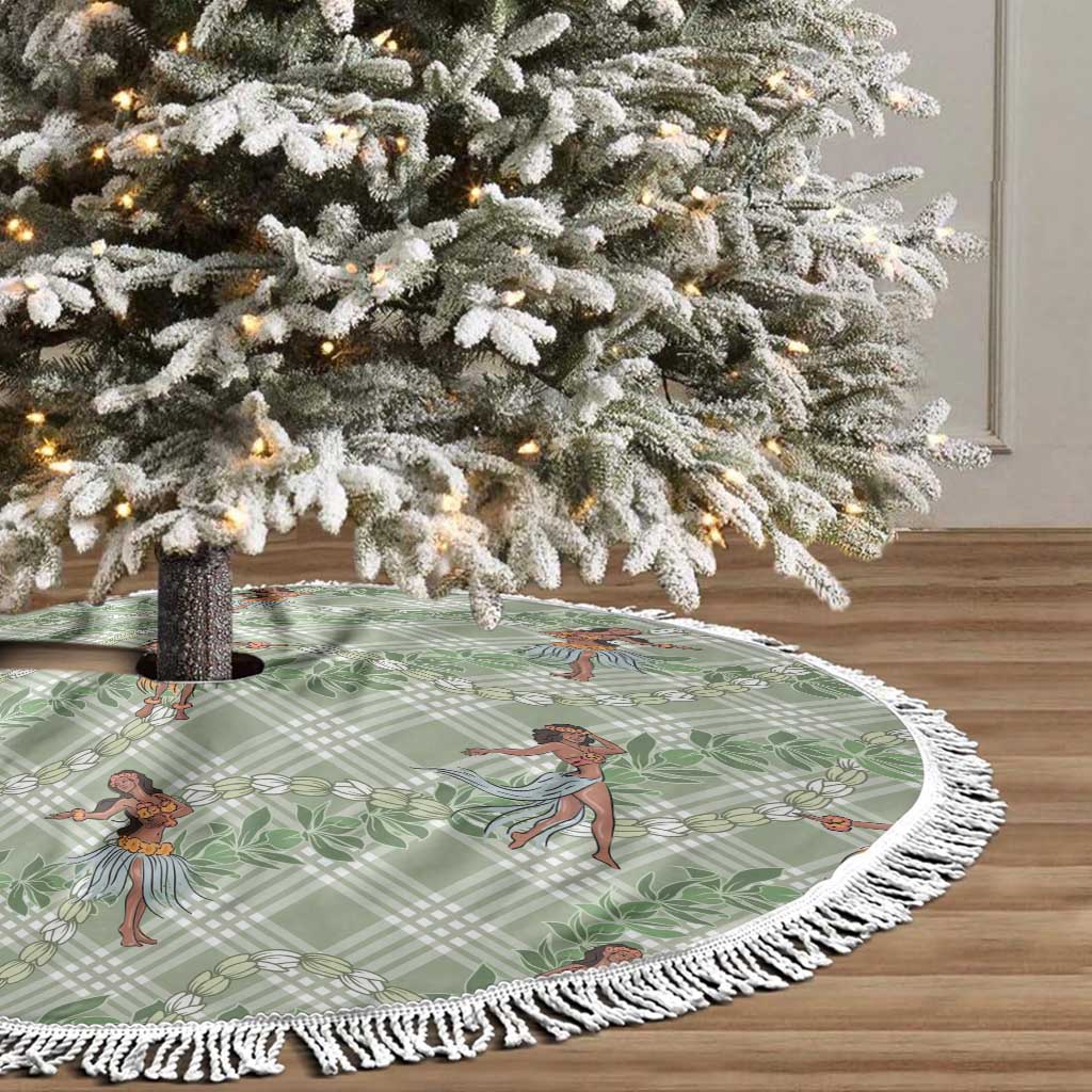 Mint Palaka Hula Girls Seamless Hawaii Aloha Tree Skirt - Polynesian Pride