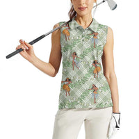 Mint Palaka Hula Girls Seamless Hawaii Aloha Women Sleeveless Polo Shirt LT7 - Polynesian Pride