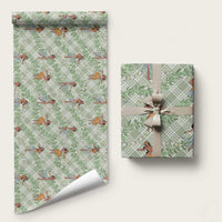 Mint Palaka Hula Girls Seamless Hawaii Aloha Wrapping Paper