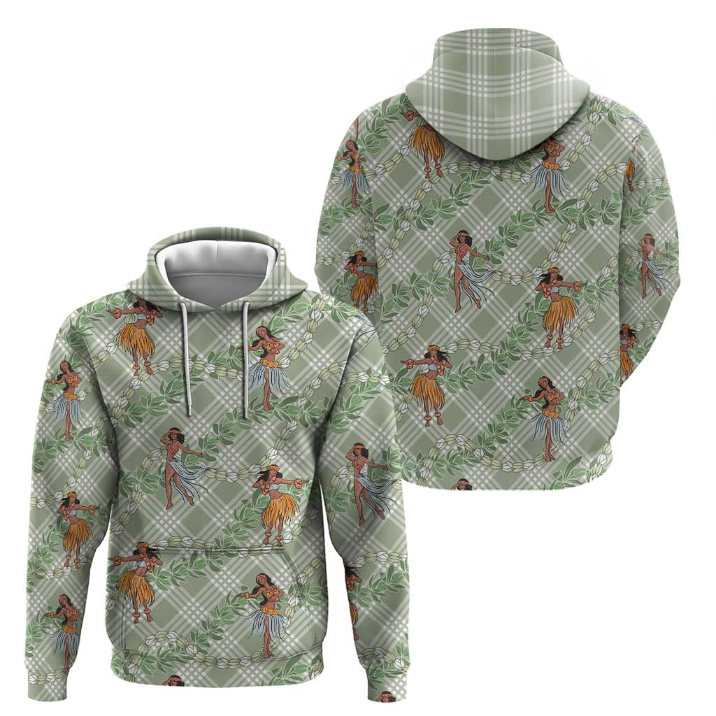 Mint Palaka Hula Girls Seamless Hawaii Aloha Zip Hoodie - Polynesian Pride