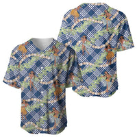 Navy Blue Palaka Hula Girls Seamless Hawaii Aloha Baseball Jersey - Polynesian Pride