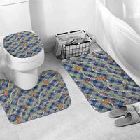 Navy Blue Palaka Hula Girls Seamless Hawaii Aloha Bathroom Set LT7 Mat Set Only (3 pcs) One Size Navy Blue - Polynesian Pride