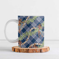 Navy Blue Palaka Hula Girls Seamless Hawaii Aloha Ceramic Mug LT7 Navy Blue - Polynesian Pride