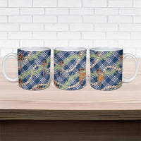 Navy Blue Palaka Hula Girls Seamless Hawaii Aloha Ceramic Mug LT7 - Polynesian Pride