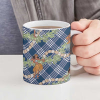 Navy Blue Palaka Hula Girls Seamless Hawaii Aloha Ceramic Mug LT7 - Polynesian Pride