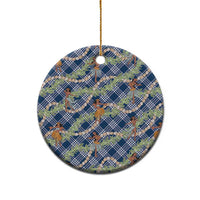 Navy Blue Palaka Hula Girls Seamless Hawaii Aloha Ceramic Ornament LT7 - Polynesian Pride