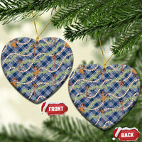Navy Blue Palaka Hula Girls Seamless Hawaii Aloha Ceramic Ornament LT7 Heart Navy Blue - Polynesian Pride