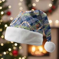 Navy Blue Palaka Hula Girls Seamless Hawaii Aloha Christmas Santa Hat - Polynesian Pride