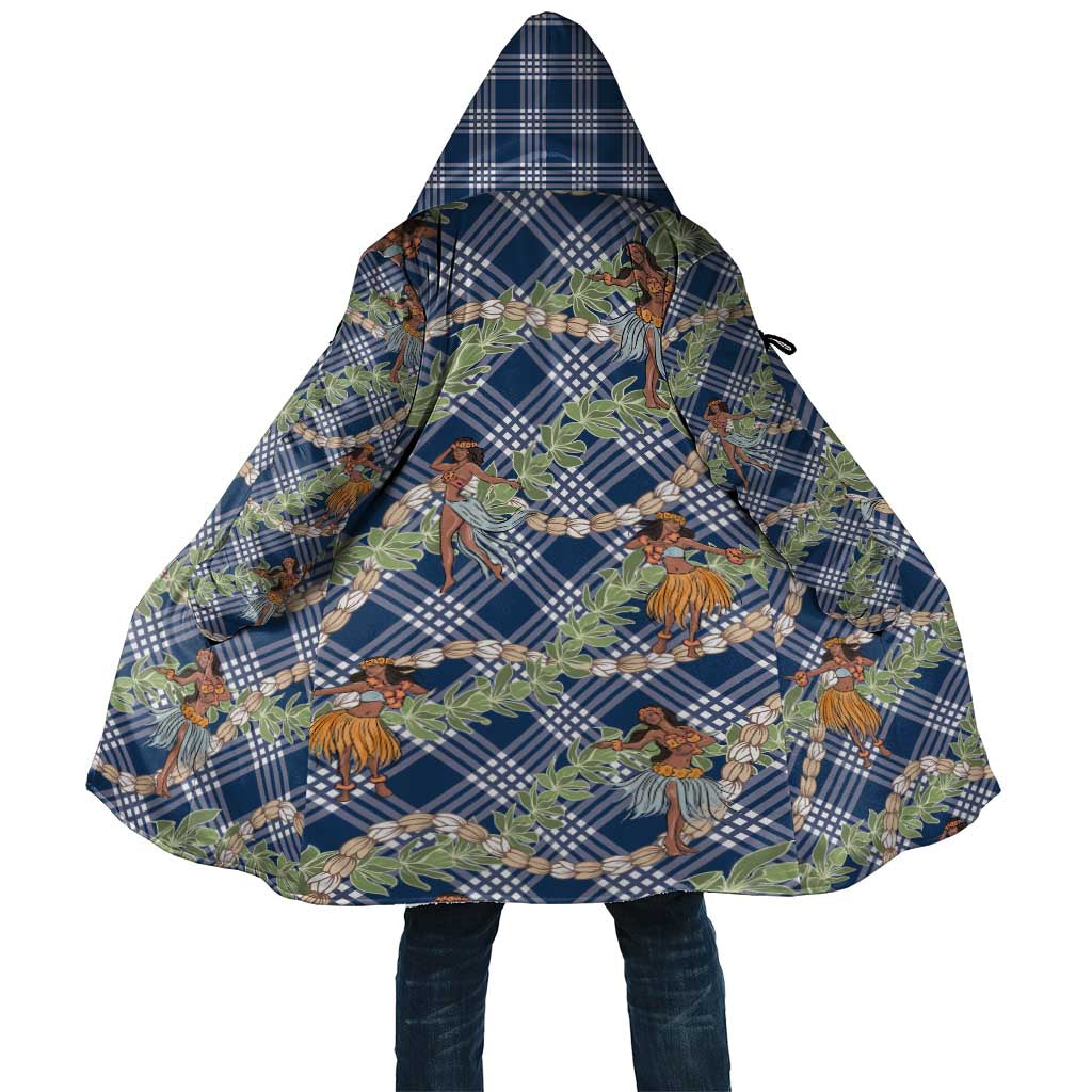 Navy Blue Palaka Hula Girls Seamless Hawaii Aloha Cloak - Polynesian Pride