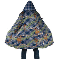 Navy Blue Palaka Hula Girls Seamless Hawaii Aloha Cloak - Polynesian Pride