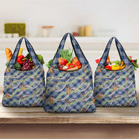 Navy Blue Palaka Hula Girls Seamless Hawaii Aloha Grocery Bag - Polynesian Pride