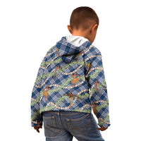 Navy Blue Palaka Hula Girls Seamless Hawaii Aloha Kid Hoodie LT7 - Polynesian Pride