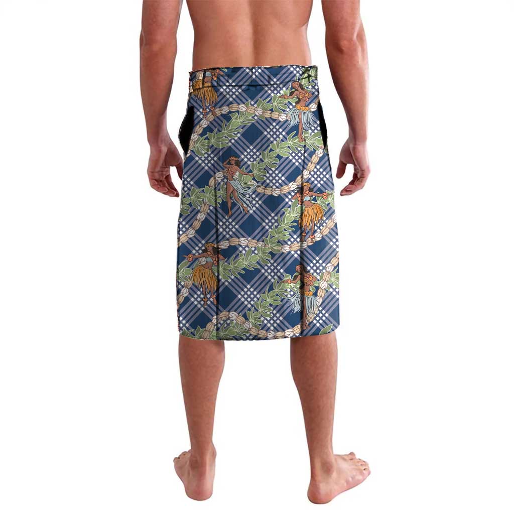 Navy Blue Palaka Hula Girls Seamless Hawaii Aloha Lavalava - Polynesian Pride