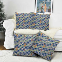 Navy Blue Palaka Hula Girls Seamless Hawaii Aloha Pillow Cover - Polynesian Pride