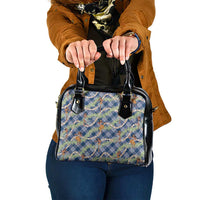 Navy Blue Palaka Hula Girls Seamless Hawaii Aloha Shoulder Handbag - Polynesian Pride