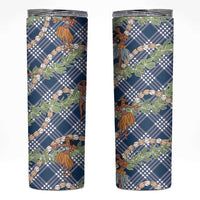 Navy Blue Palaka Hula Girls Seamless Hawaii Aloha Skinny Tumbler LT7 Navy Blue - Polynesian Pride