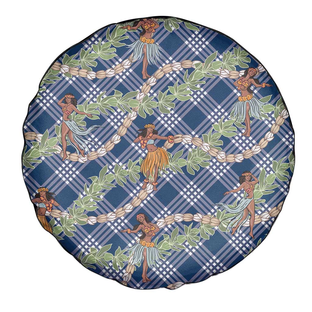 Navy Blue Palaka Hula Girls Seamless Hawaii Aloha Spare Tire Cover LT7 - Polynesian Pride