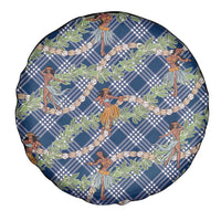 Navy Blue Palaka Hula Girls Seamless Hawaii Aloha Spare Tire Cover LT7 - Polynesian Pride
