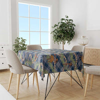 Navy Blue Palaka Hula Girls Seamless Hawaii Aloha Tablecloth LT7 - Polynesian Pride