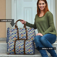 Navy Blue Palaka Hula Girls Seamless Hawaii Aloha Travel Bag - Polynesian Pride