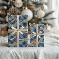 Navy Blue Palaka Hula Girls Seamless Hawaii Aloha Wrapping Paper
