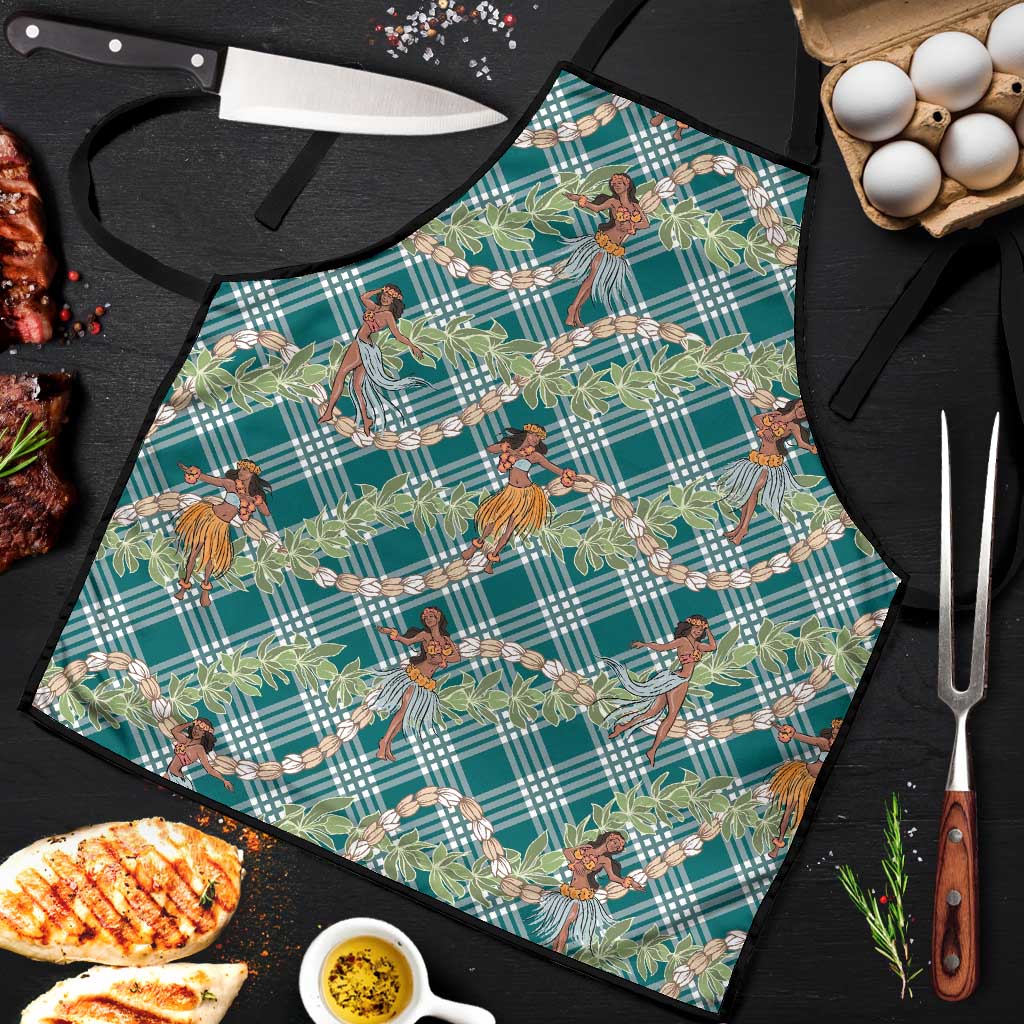 Teal Palaka Hula Girls Seamless Hawaii Aloha Apron - Polynesian Pride