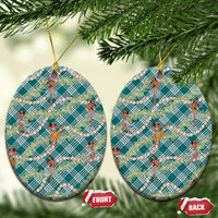 Teal Palaka Hula Girls Seamless Hawaii Aloha Ceramic Ornament - Polynesian Pride