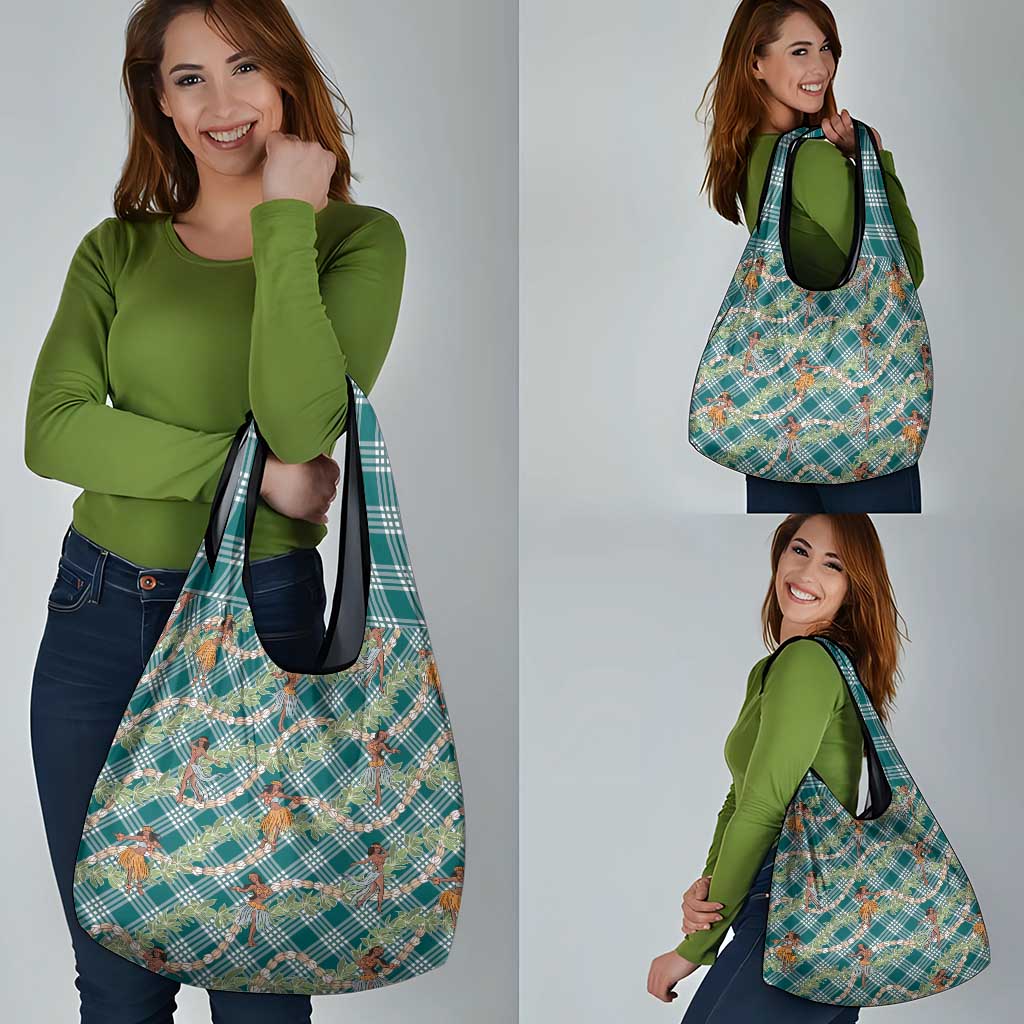 Teal Palaka Hula Girls Seamless Hawaii Aloha Grocery Bag - Polynesian Pride