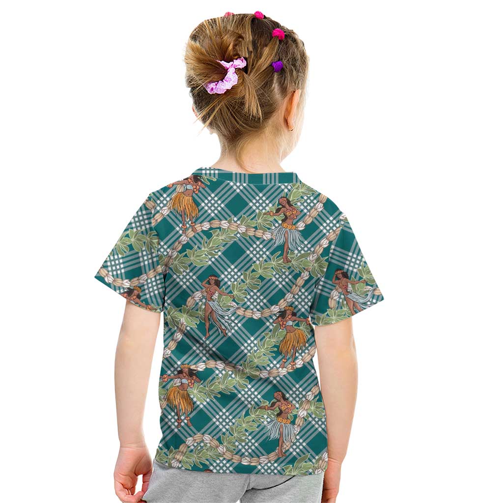 Teal Palaka Hula Girls Seamless Hawaii Aloha Kid T Shirt - Polynesian Pride
