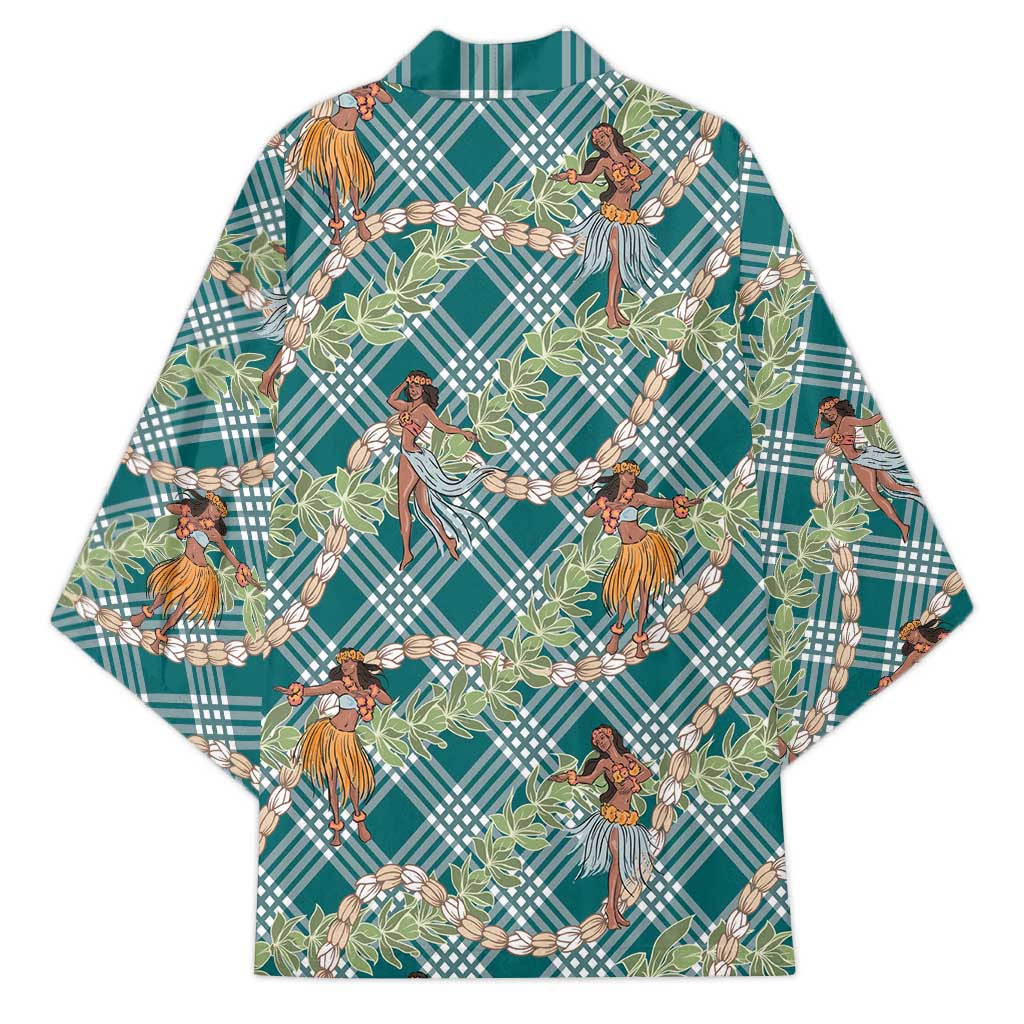 Teal Palaka Hula Girls Seamless Hawaii Aloha Kimono LT7 - Polynesian Pride