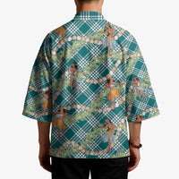 Teal Palaka Hula Girls Seamless Hawaii Aloha Kimono LT7 - Polynesian Pride