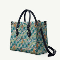 Teal Palaka Hula Girls Seamless Hawaii Aloha Leather Bag LT7 Teal - Polynesian Pride