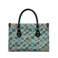 Teal Palaka Hula Girls Seamless Hawaii Aloha Leather Bag LT7 - Polynesian Pride