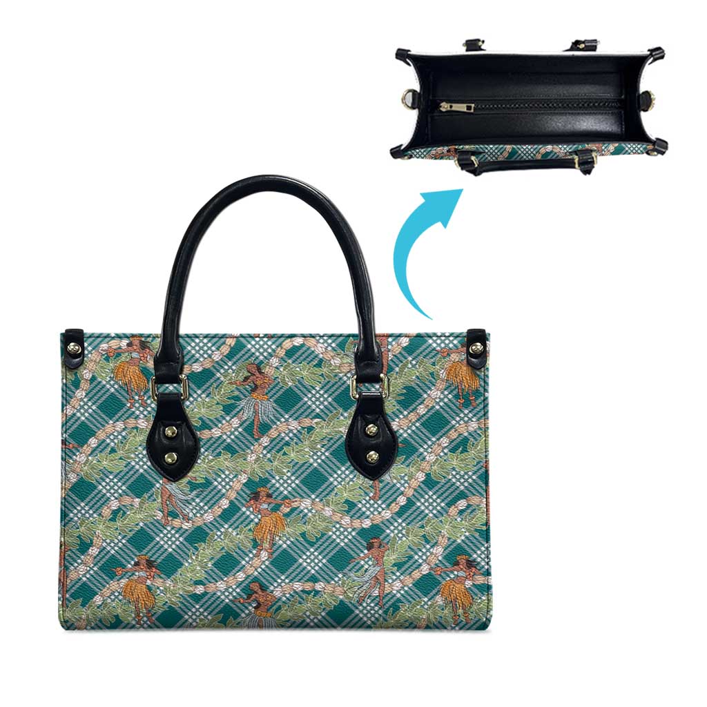 Teal Palaka Hula Girls Seamless Hawaii Aloha Leather Bag LT7 - Polynesian Pride