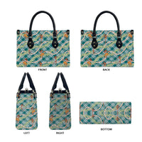 Teal Palaka Hula Girls Seamless Hawaii Aloha Leather Bag LT7 - Polynesian Pride