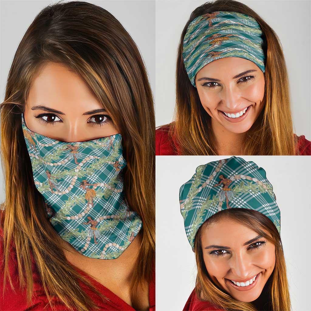 Teal Palaka Hula Girls Seamless Hawaii Aloha Neck Gaiter - Polynesian Pride