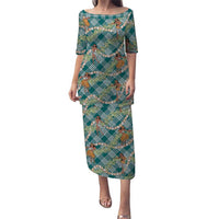 Teal Palaka Hula Girls Seamless Hawaii Aloha Puletasi - Polynesian Pride
