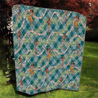 Teal Palaka Hula Girls Seamless Hawaii Aloha Quilt LT7 - Polynesian Pride