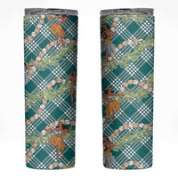 Teal Palaka Hula Girls Seamless Hawaii Aloha Skinny Tumbler LT7 Teal - Polynesian Pride