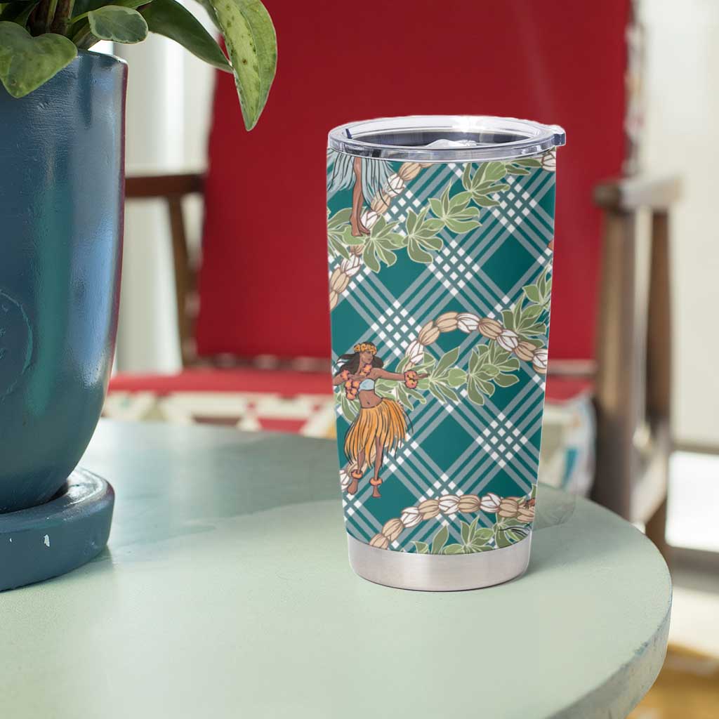 Teal Palaka Hula Girls Seamless Hawaii Aloha Tumbler Cup - Polynesian Pride