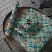 Teal Palaka Hula Girls Seamless Hawaii Aloha Wrapping Paper
