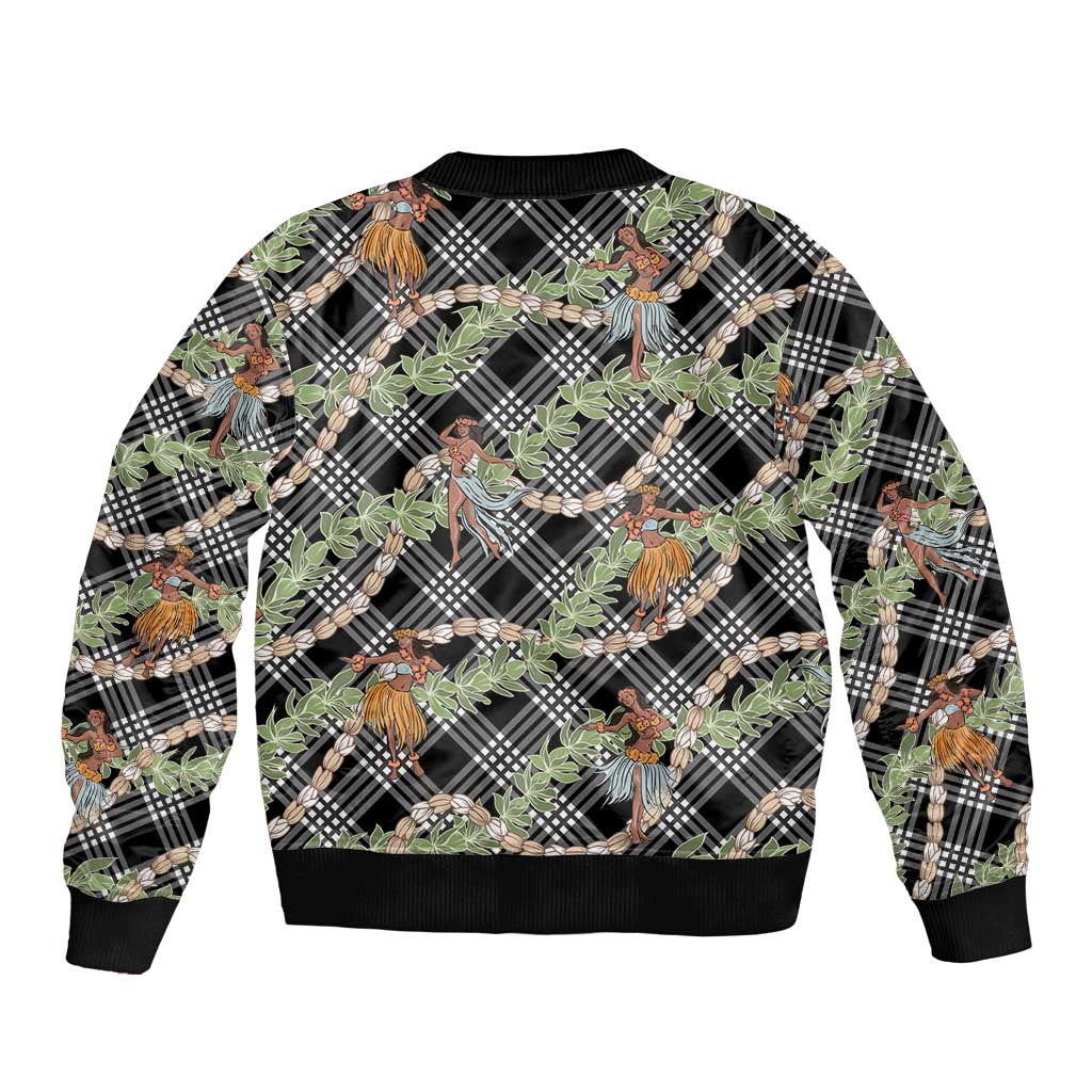 Sable Palaka Hula Girls Seamless Hawaii Aloha Bomber Jacket - Polynesian Pride