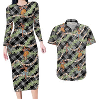 Sable Palaka Hula Girls Seamless Hawaii Aloha Couples Matching Long Sleeve Bodycon Dress and Hawaiian Shirt LT7 Black - Polynesian Pride