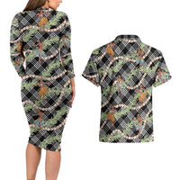 Sable Palaka Hula Girls Seamless Hawaii Aloha Couples Matching Long Sleeve Bodycon Dress and Hawaiian Shirt LT7 - Polynesian Pride